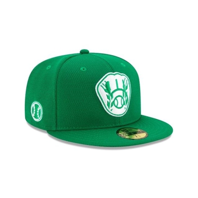 Milwaukee Brewers Gorra | New Era MLB St Patricks Day 59fifty Fitted Cap Mexico - Verdes